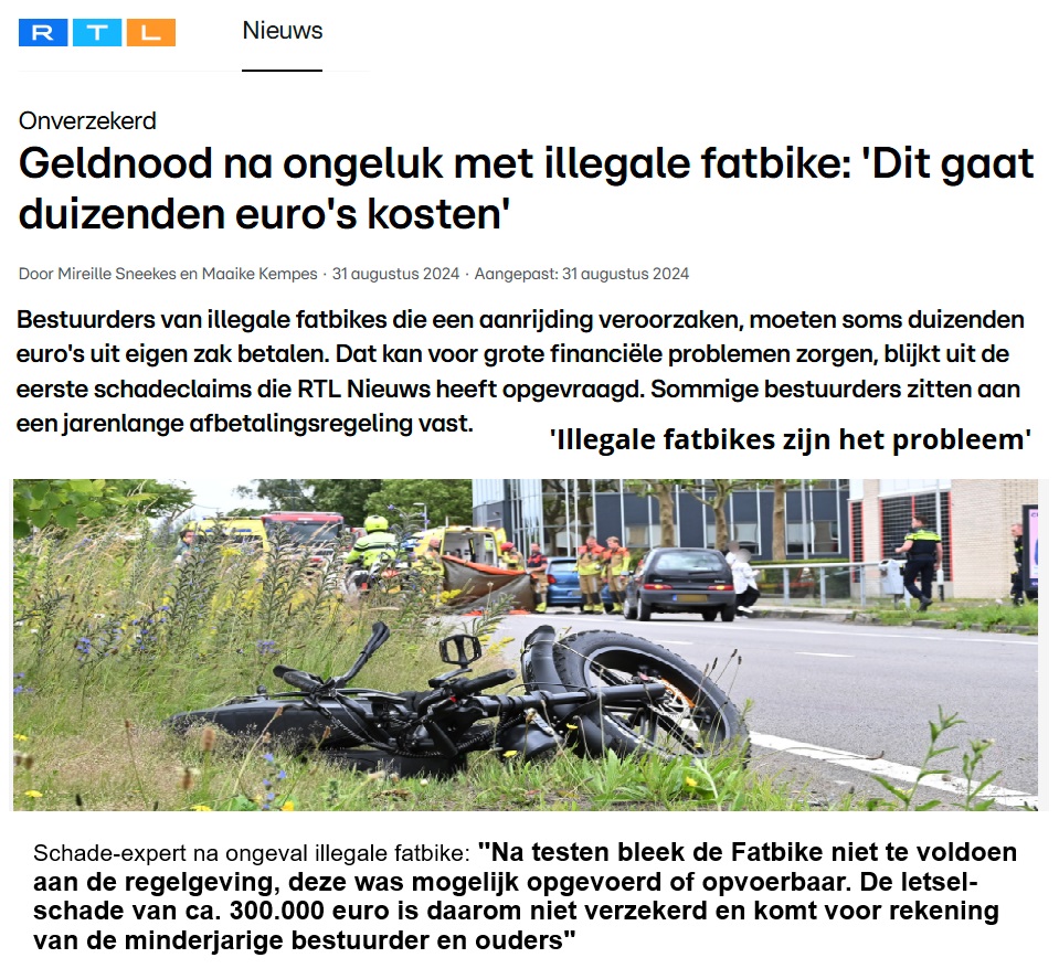Gevolgen illegale fatbike ongeluk